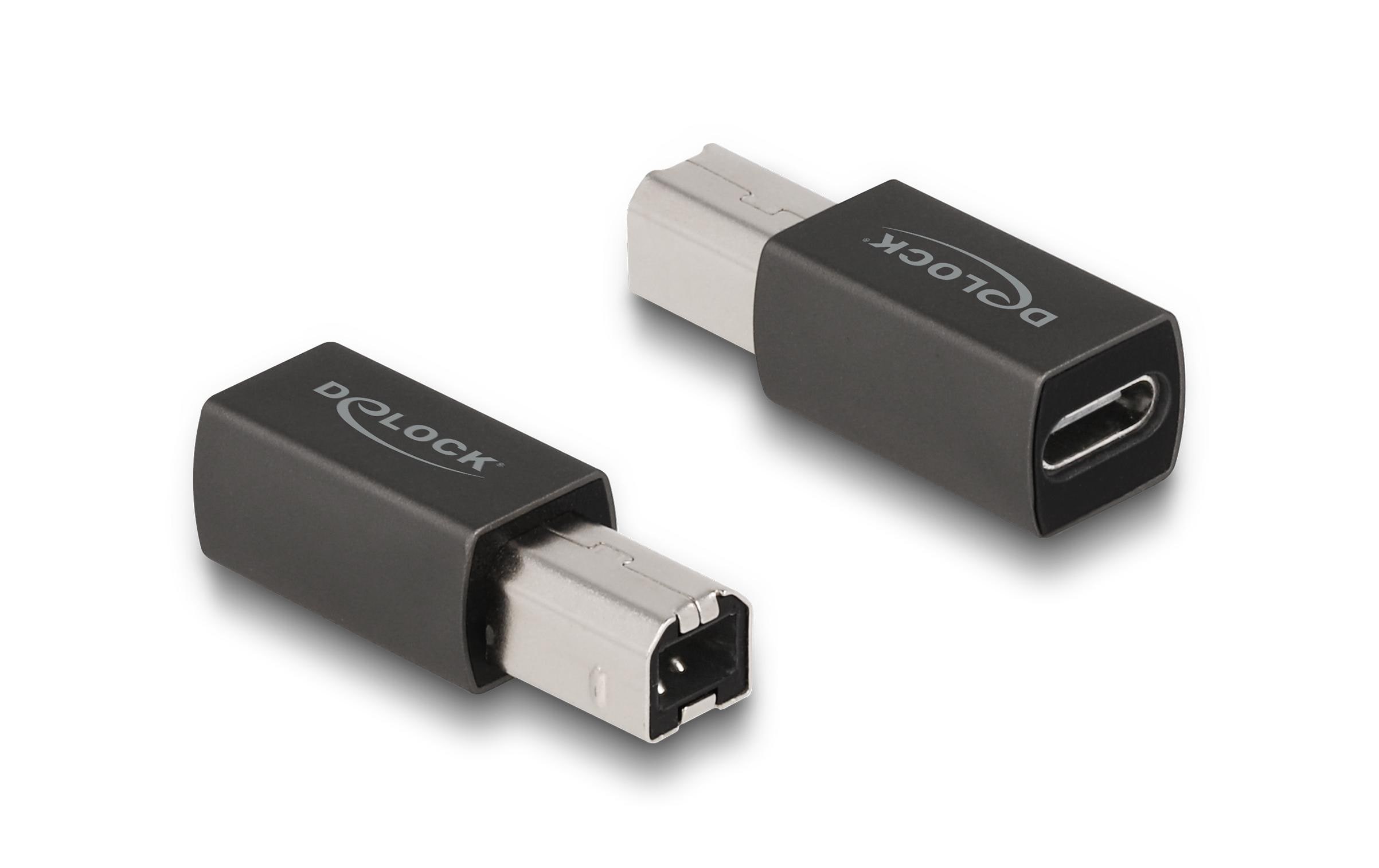 USB-Adapter USB-C Buchse - USB-B SteckerDelock USB 2.0 Adapter USB Type-C Buchse zu Typ-B Stecker