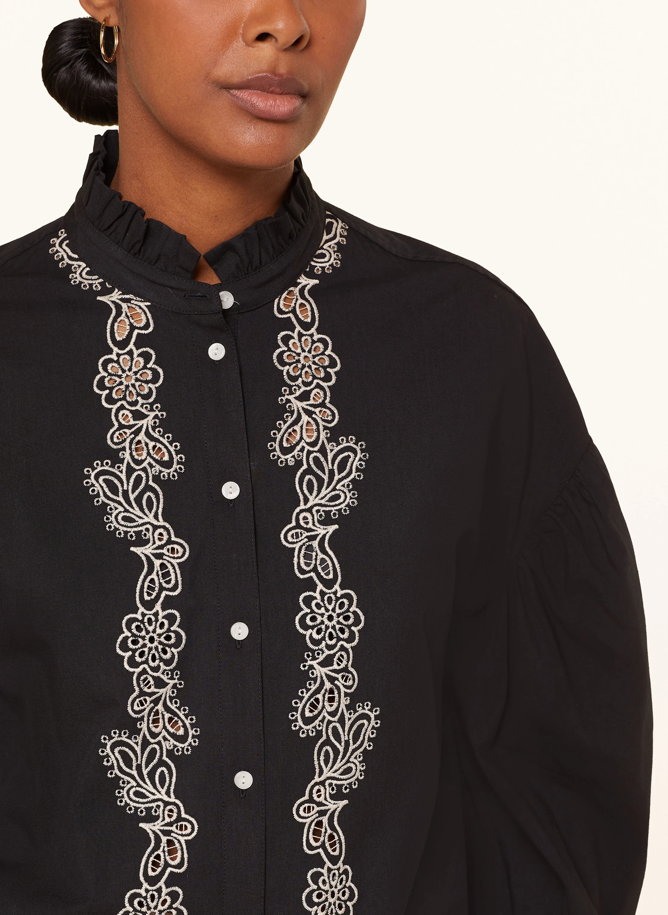 Part Two Bluse mit Lochspitze und 3/4-Arm