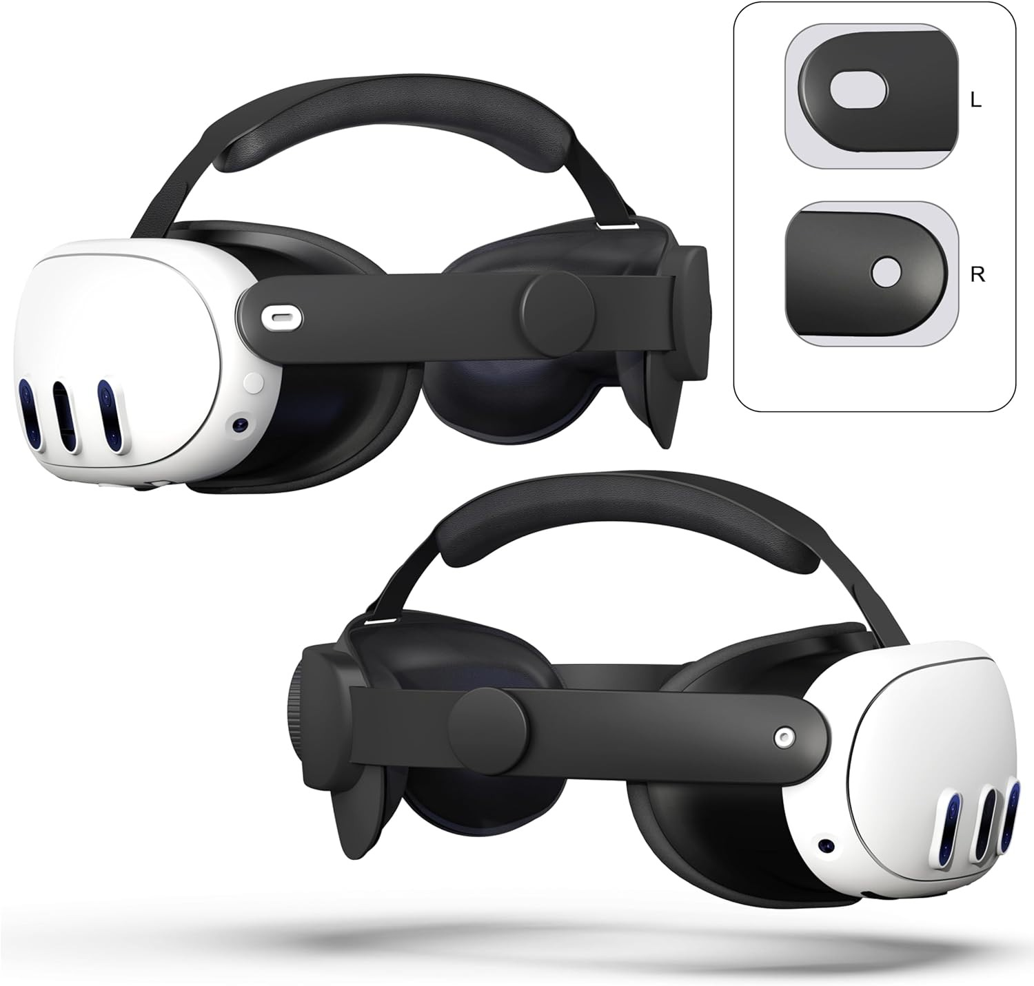 Meta Quest / Oculus Quest 3 Verstellbares Kopfband Schutzriemen zur Druckreduzierung (Grössenverstellbar) - Schwarz