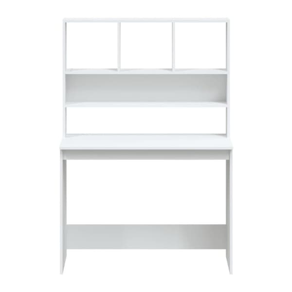 vidaXL Skrivebord med hyller hvit 102x45x148 cm konstruert tre