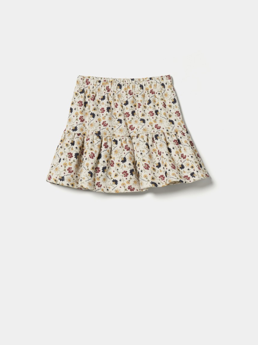 Mini-saia com estampado de flores