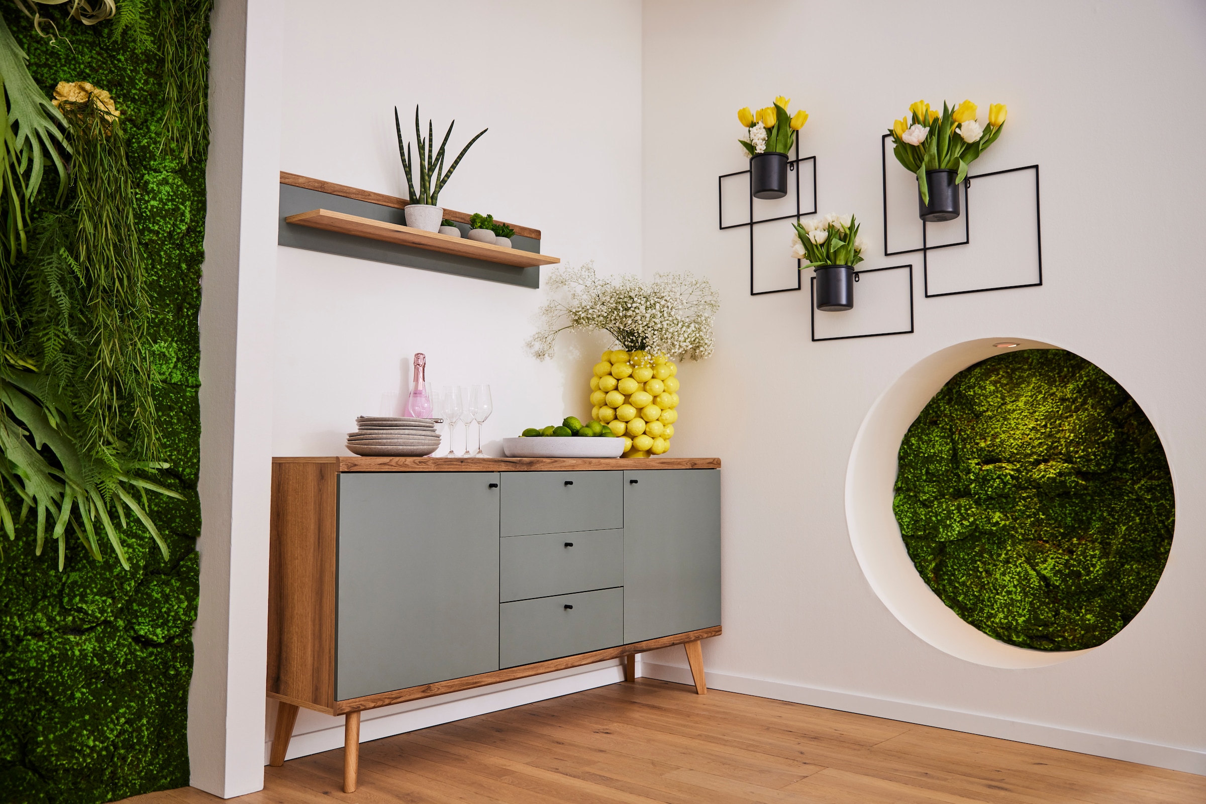 INOSIGN Sideboard »MAVAS« in moderner Trendfarbe, Griffe aus Metall (Schwarz), Breite 160 cm