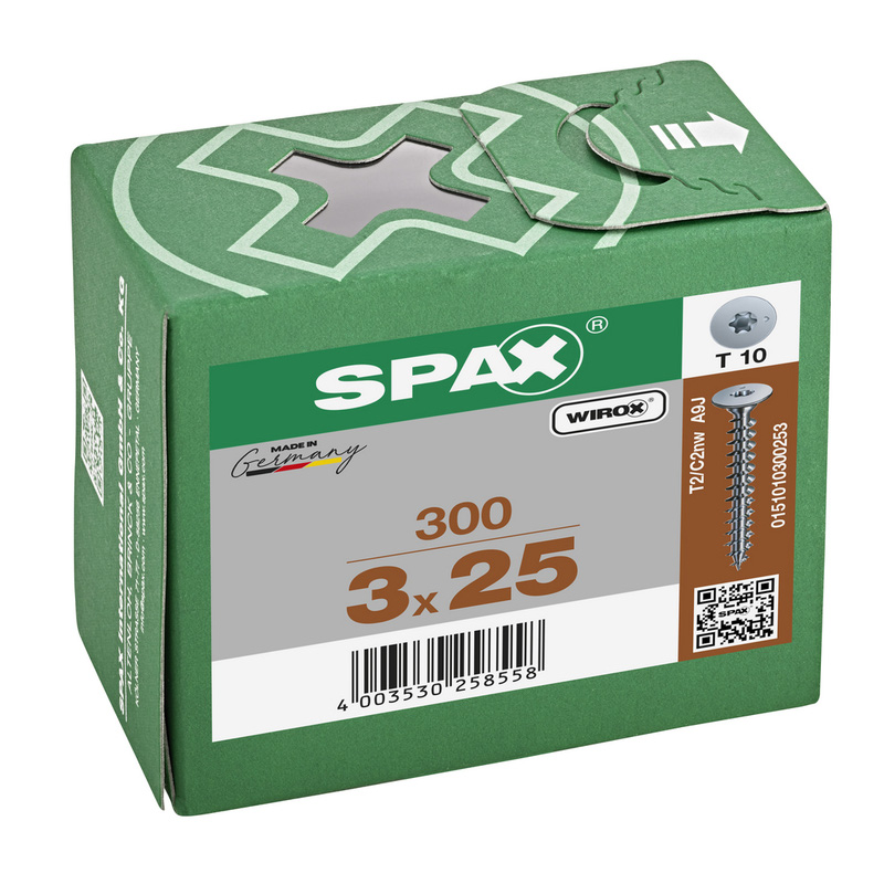 Spax achterwandschroeven platkop 3x25mm TX10 VD