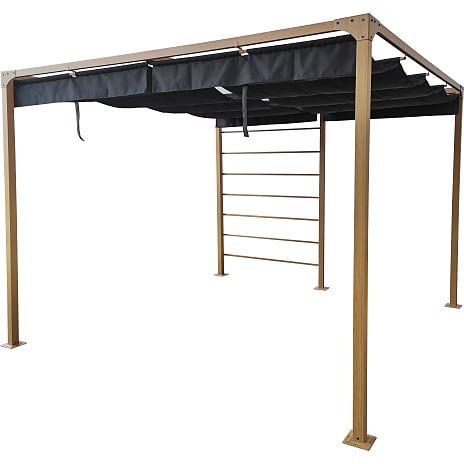 Bali pergola, trælook m. sort cover