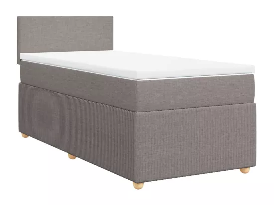 Sommier à lattes de lit avec matelas Taupe 90x190 cm Tissu