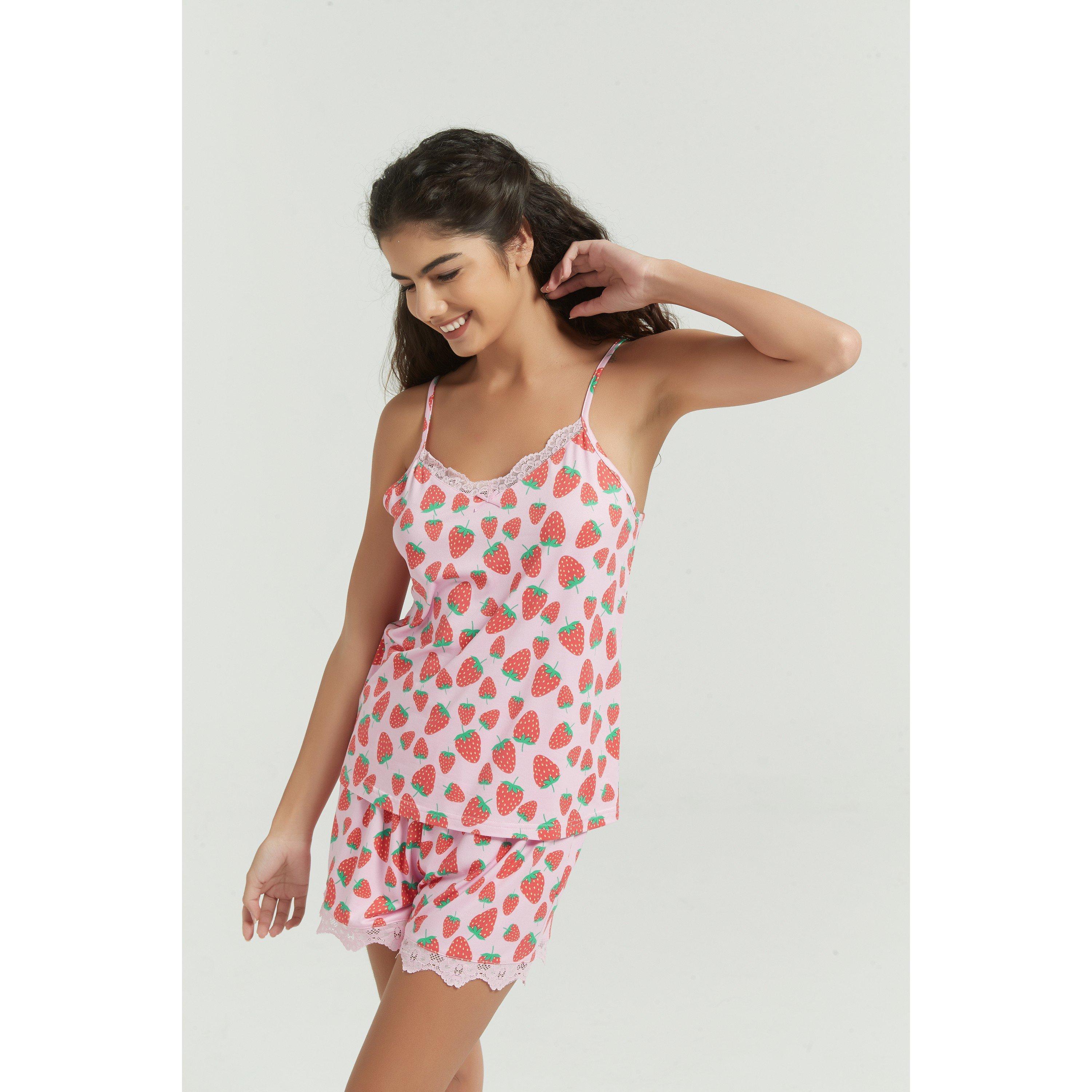 Be You Strawberry Soft Touch Shortie Pyjama Set