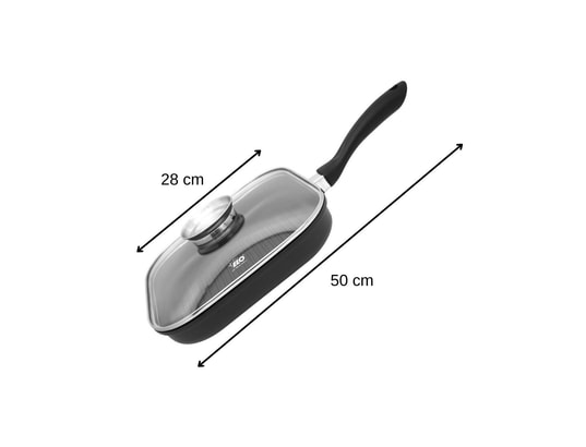 ELO - Poêles - sauteuses Poêle grill carrée 28 cm avec couvercle alucast ref.9155026