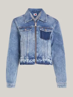 Jaqueta jeans Izzie com zíper