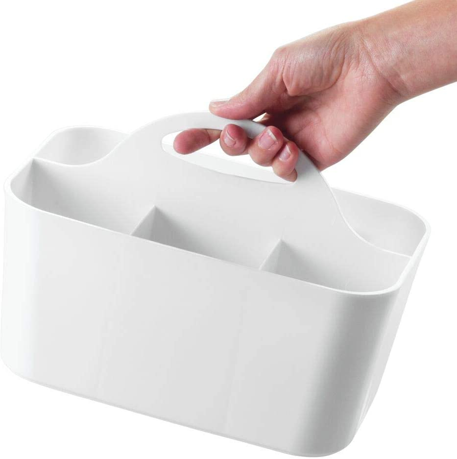 Tragbarer Bastel Organizer Büro Zubehör Aufbewahrungsbox für Stifte / Schere / Pinsel - Weiss