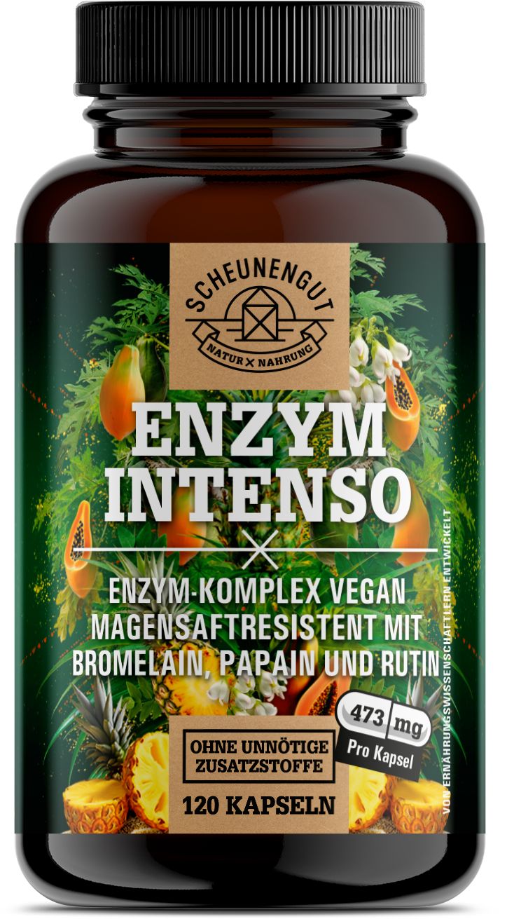 Scheunengut® Enzym Intenso | 2.500 GDU/g Bromelain, 6.000 USP-U/mg Papain PLUS Rutin Komplex