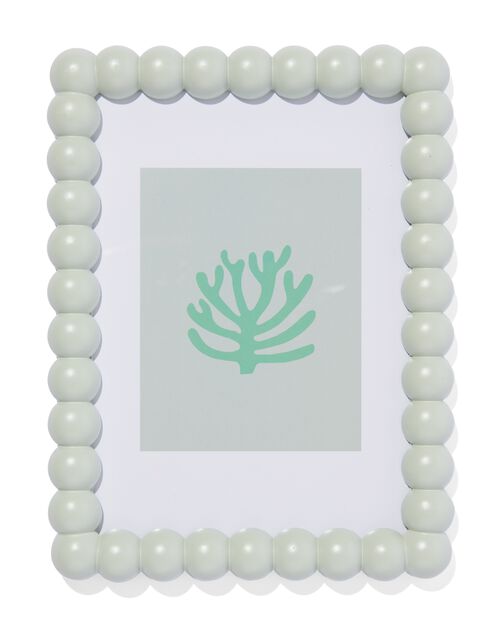 cadre photo 15x20 bois petites boules vert clair