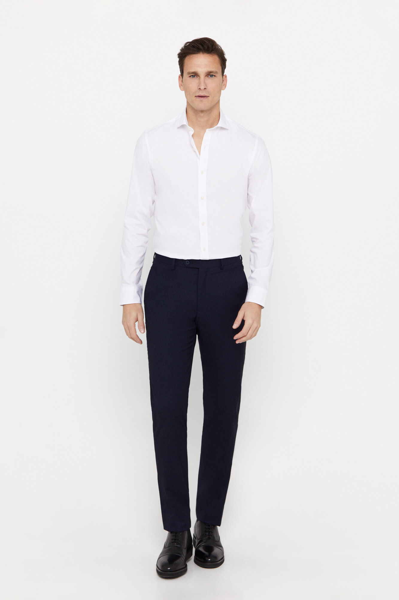 Camisa lisa coolmax slim fit - Blanco