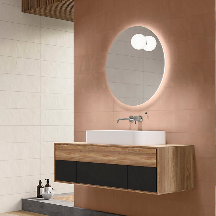 Carrelage mural marron Terre 25 x 75 cm