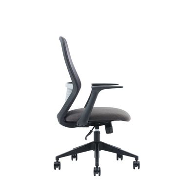 Fauteuil de bureau TIME - accoudoirs fixes noir - gris foncé