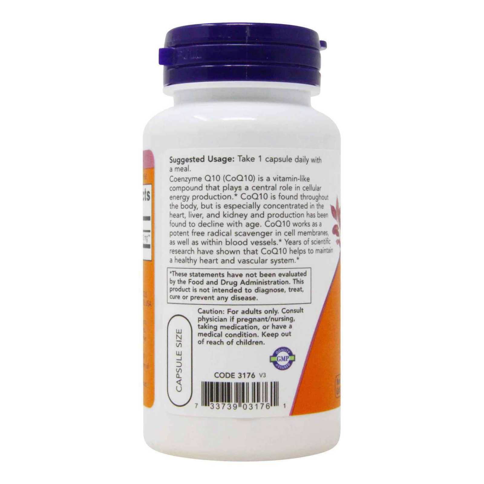 NOW Foods Coenzima Q10 200 mg 60 cápsulas