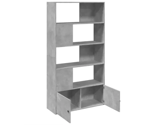 Bibliothèque gris béton 100x36x189 cm bois d'ingénierie