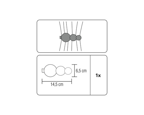 Zwarte ronde nop, 14,5 x 6,5 cm