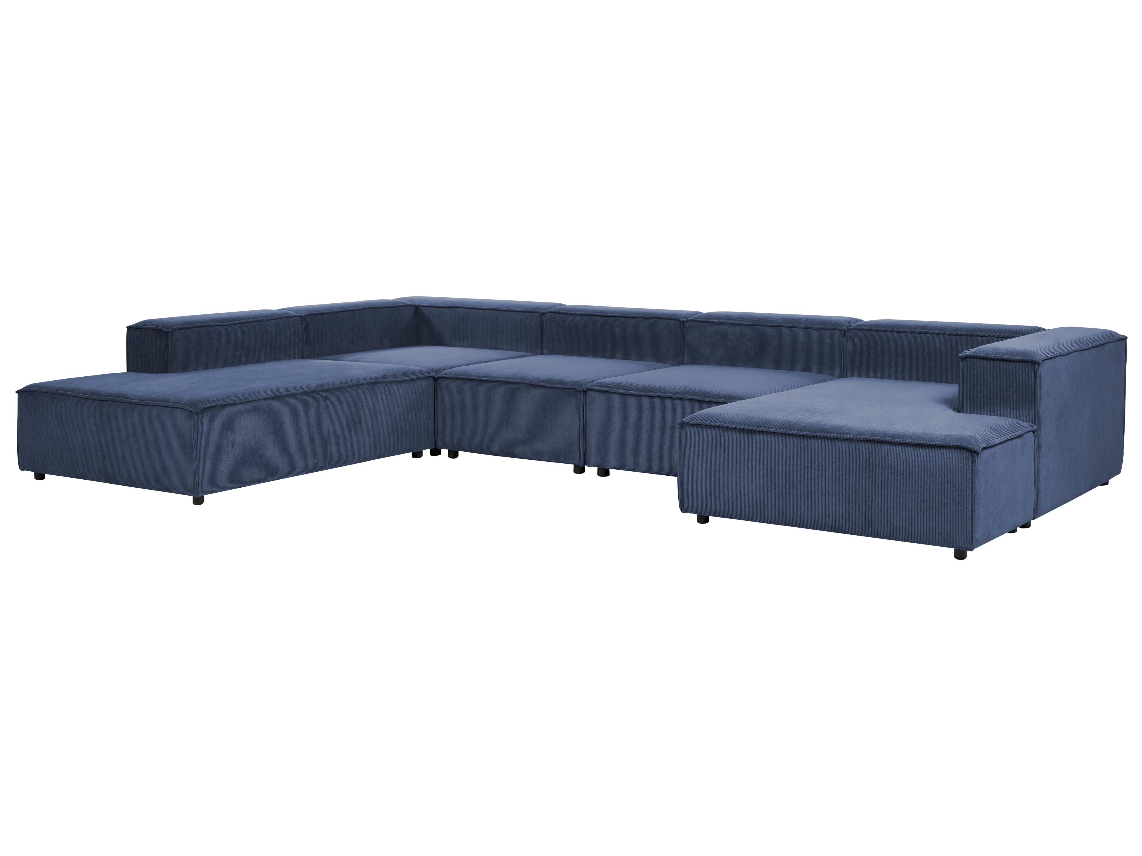 Modulaire hoekbank 5-zits ARDAL Corduroy Donkerblauw rechtszijdig