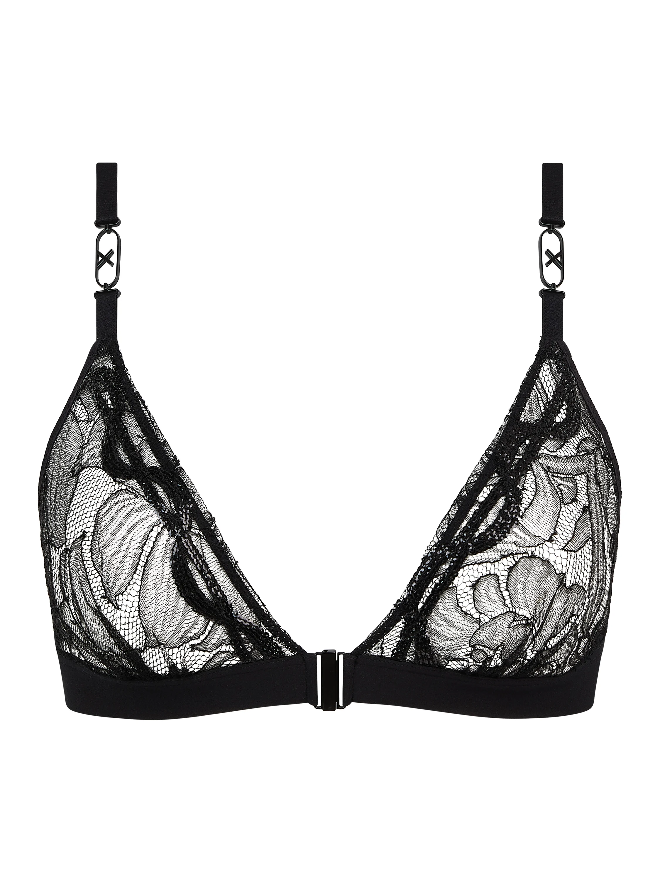 X TRAVAGANT - Soutien-gorge sans armature triangle broderie | Noir