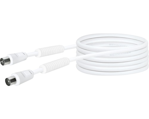 Antenne-aansluitkabel (90 dB) IEC-stekker/IEC-bus 5 m wit Schwaiger KVKF50532