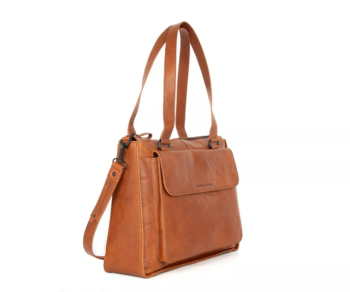 Spikes & Sparrow Ceciley Laptop Schoudertas 15,6 inch Brandy