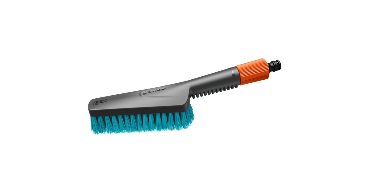 GARDENACleansystem handborstel S Hard, met slangaansluiting wasborstel  (Grijs/turquoise, 18844-20)