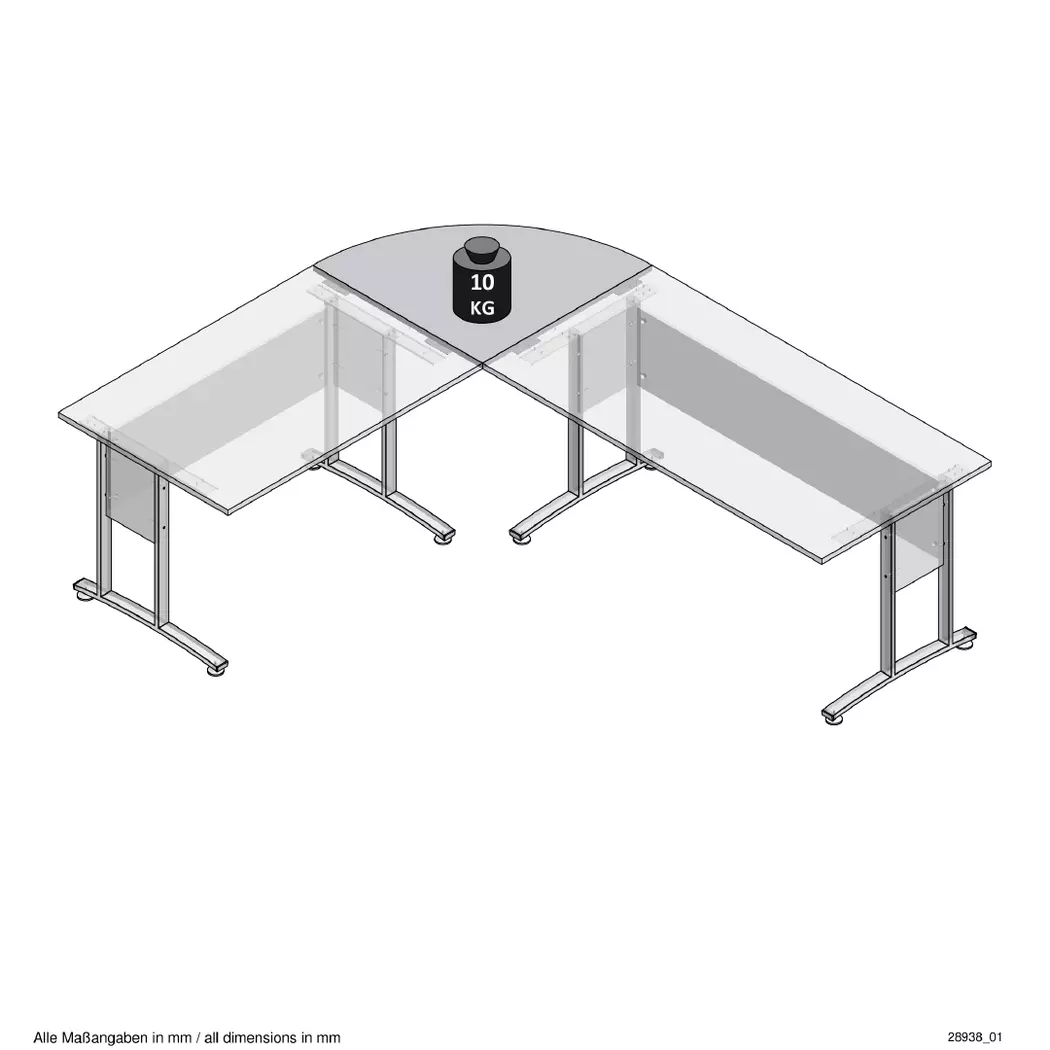 Eckplatte Calvia, 80 x 80 cm