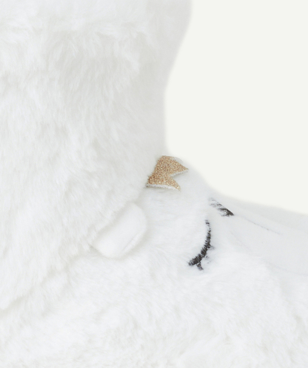 LA PAIRE DE CHAUSSONS OURS FILLE MATIÈRE DOUCE BLANC