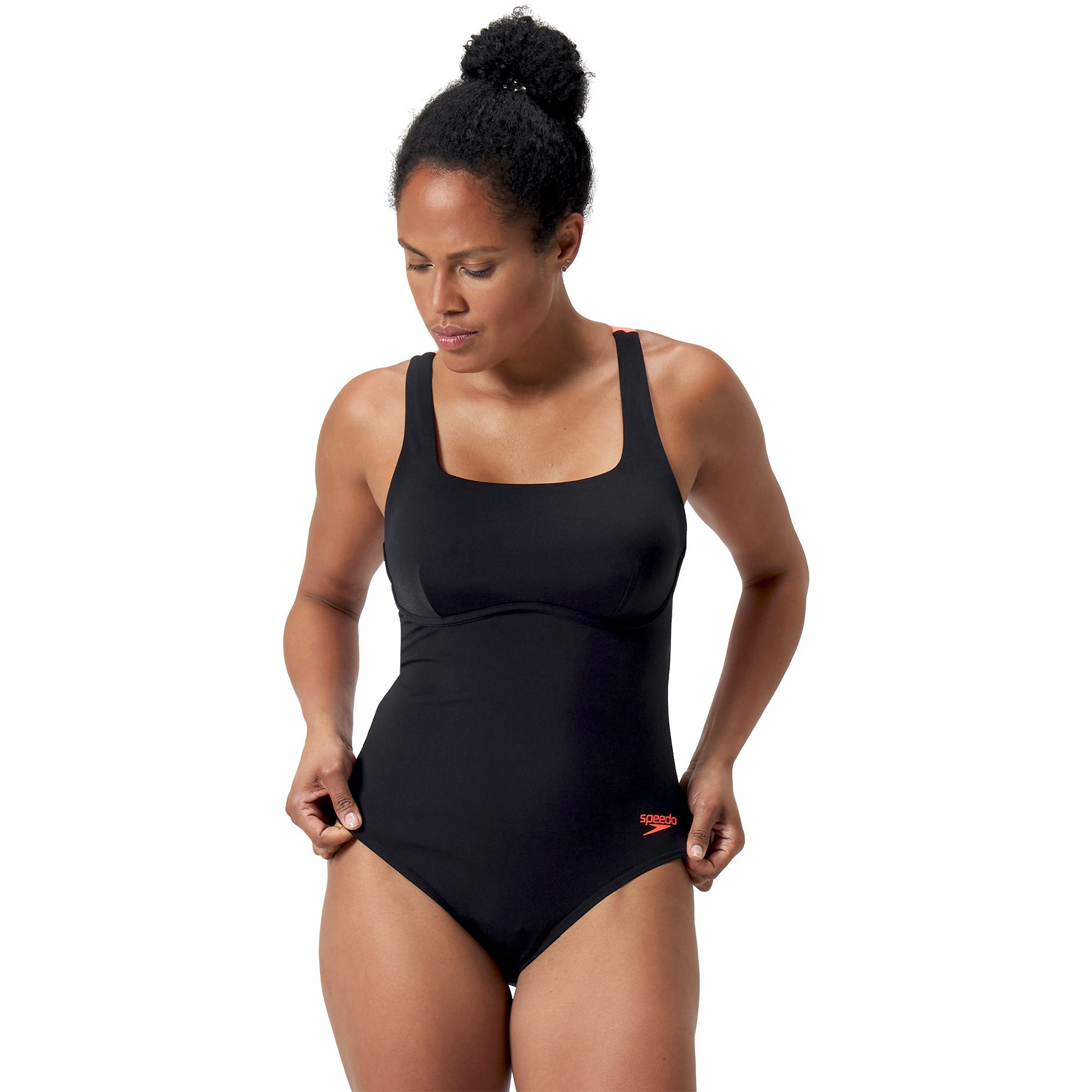 Speedo Flex Band Swimsuit with Buil Badeanzug Damen schwarz