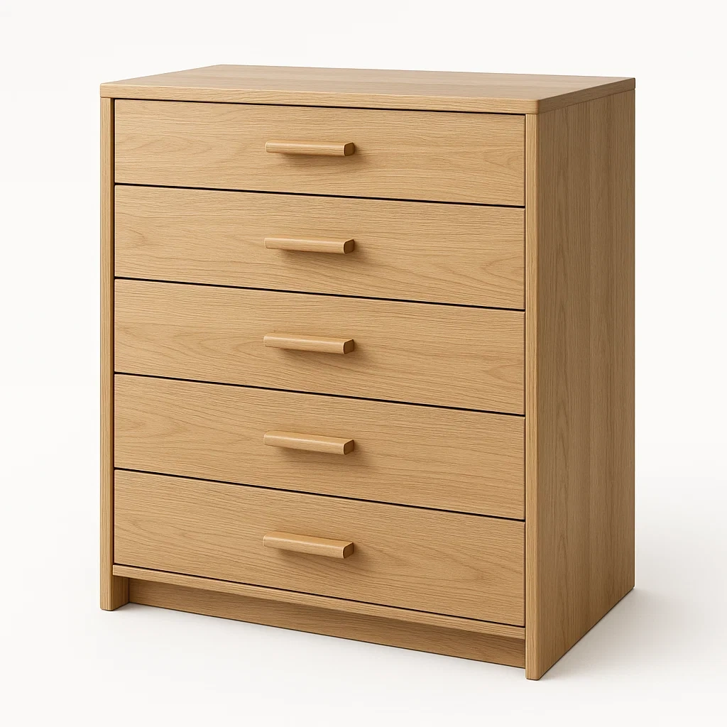 Commode à tiroirs 5 tiroirs en bois de chêne