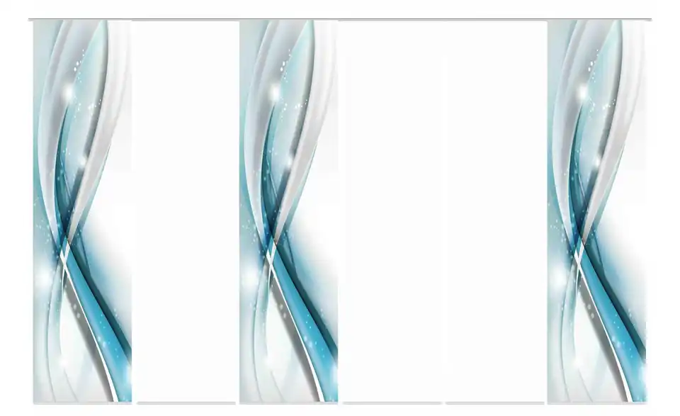 Schiebevorhang Set 6tlg. Blau 6er-Set