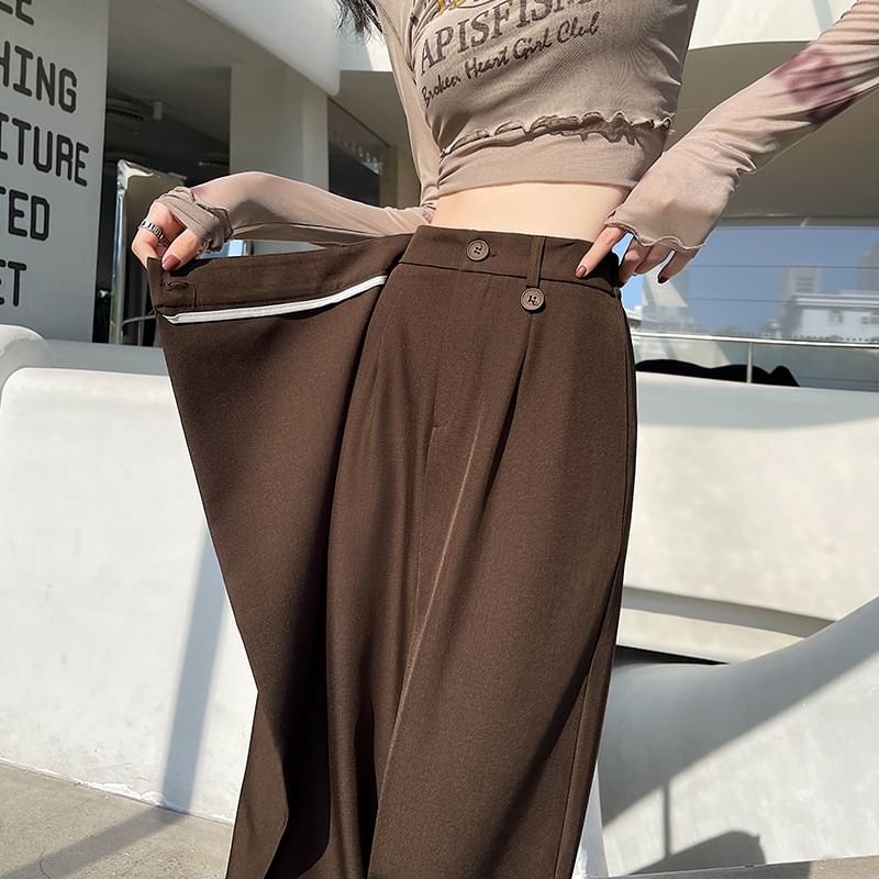 Luminato - High Rise Plain Wrap Wide Leg Broek