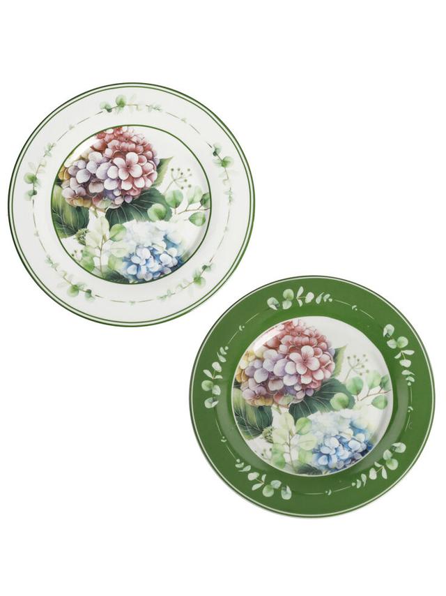Flora-Teller, 6er-Set – elegantes Hortensien-Dekor aus Porzellan