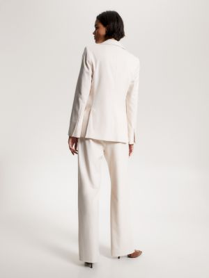 Blazer regular de abotoamento simples com bordado de monograma TH
