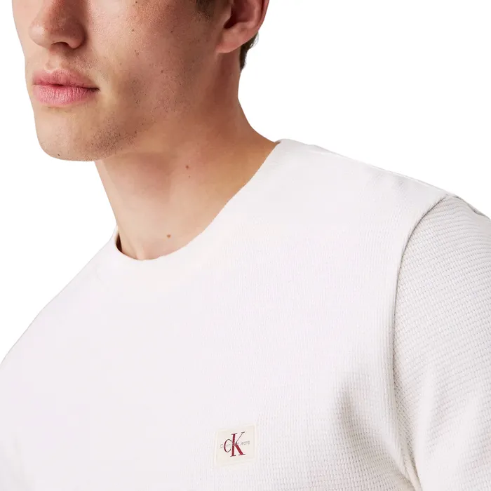 Calvin Klein Woven Label Waffle Longsleeve Shirt Heren