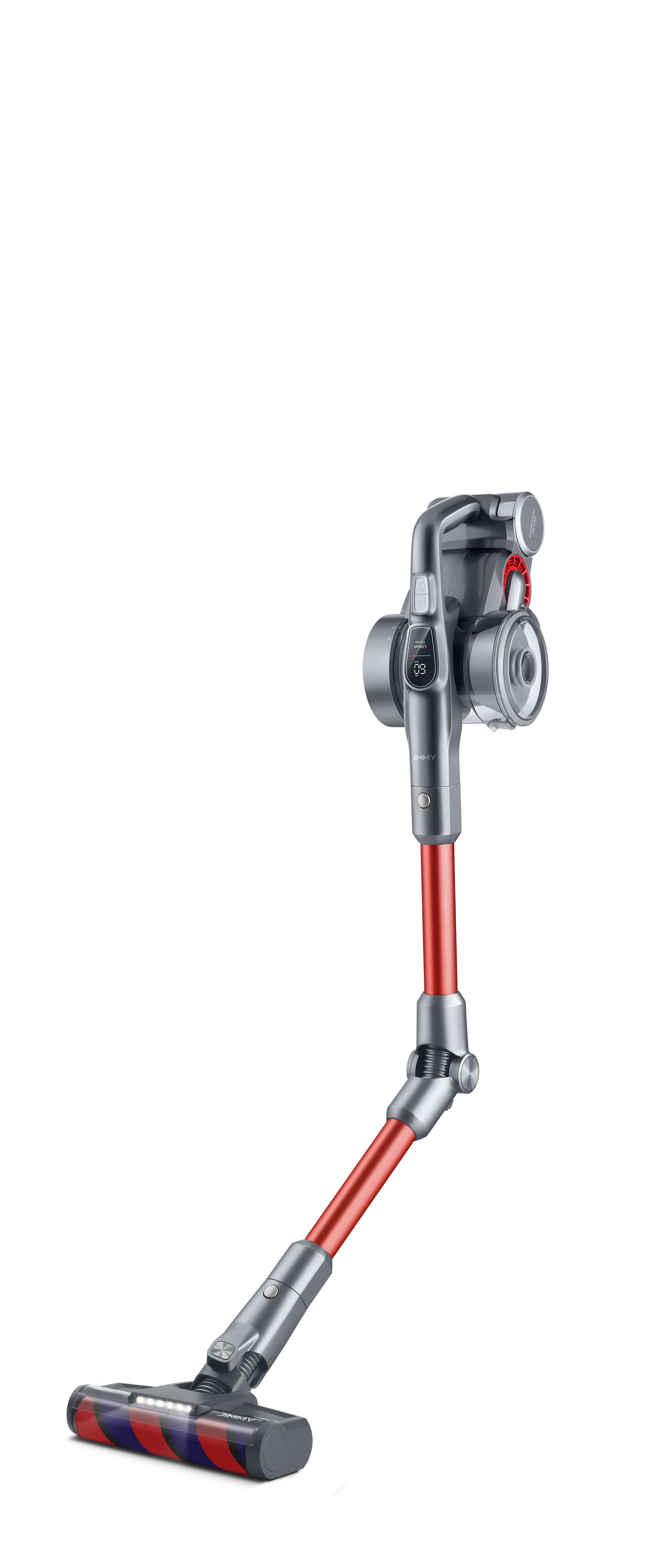 JIMMY H9 Flex intelligenter kabelloser Staubsauger; 28.8V Lithium-Ionen-Akku; 600W; 200AW starke Leistung; 80 Minuten maximale Akkulaufzeit; HEPA Filter; LED-Bildschirm und intelligenter Staubsensor