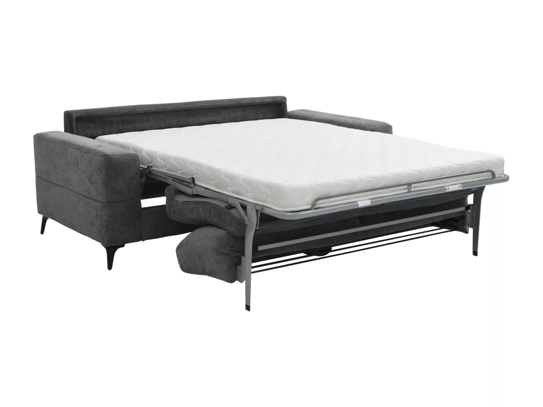 Canapé 3 places convertible express en tissu gris anthracite DUJARDA