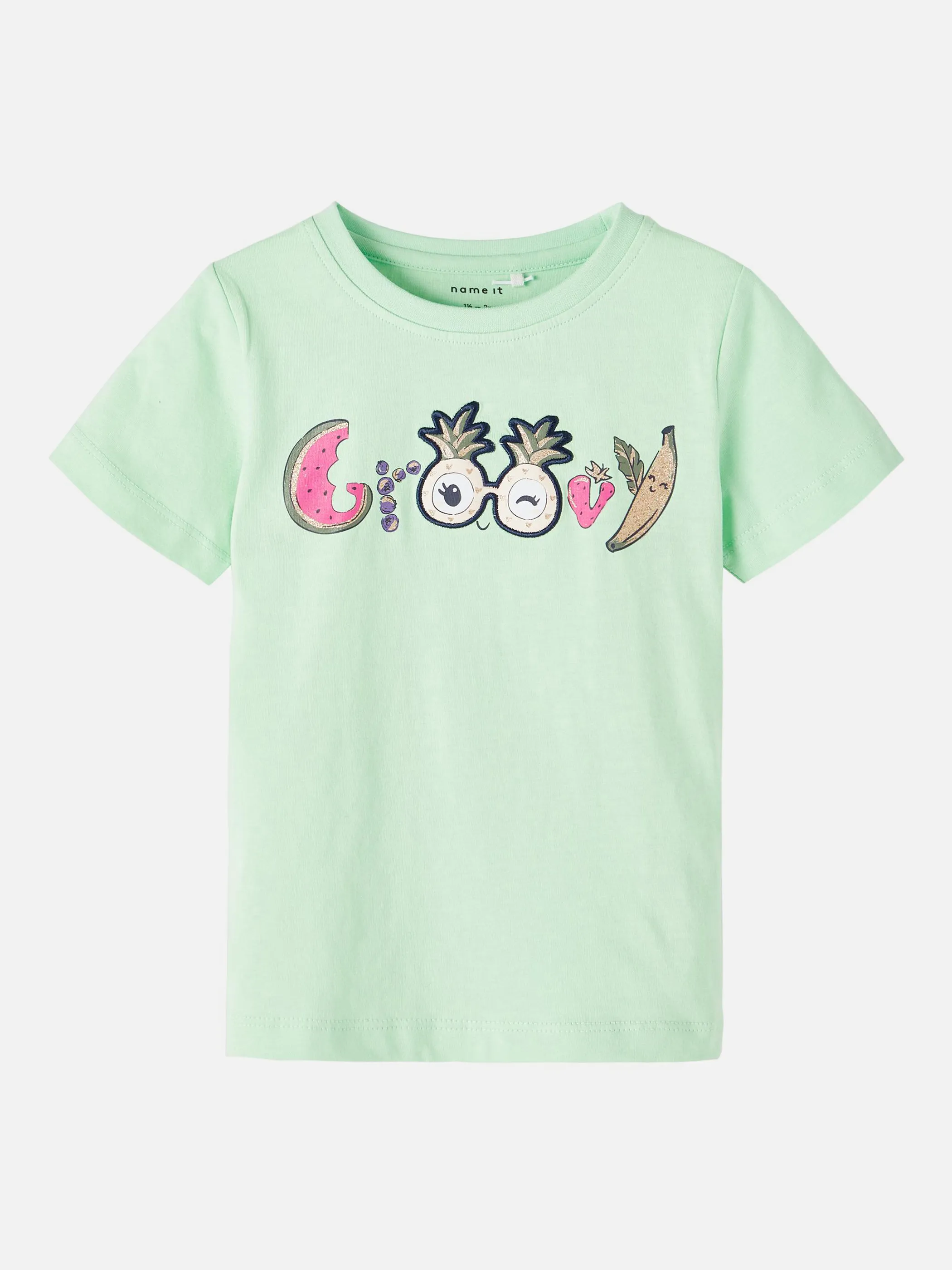 Mädchen Shirt mit Glitzerprint