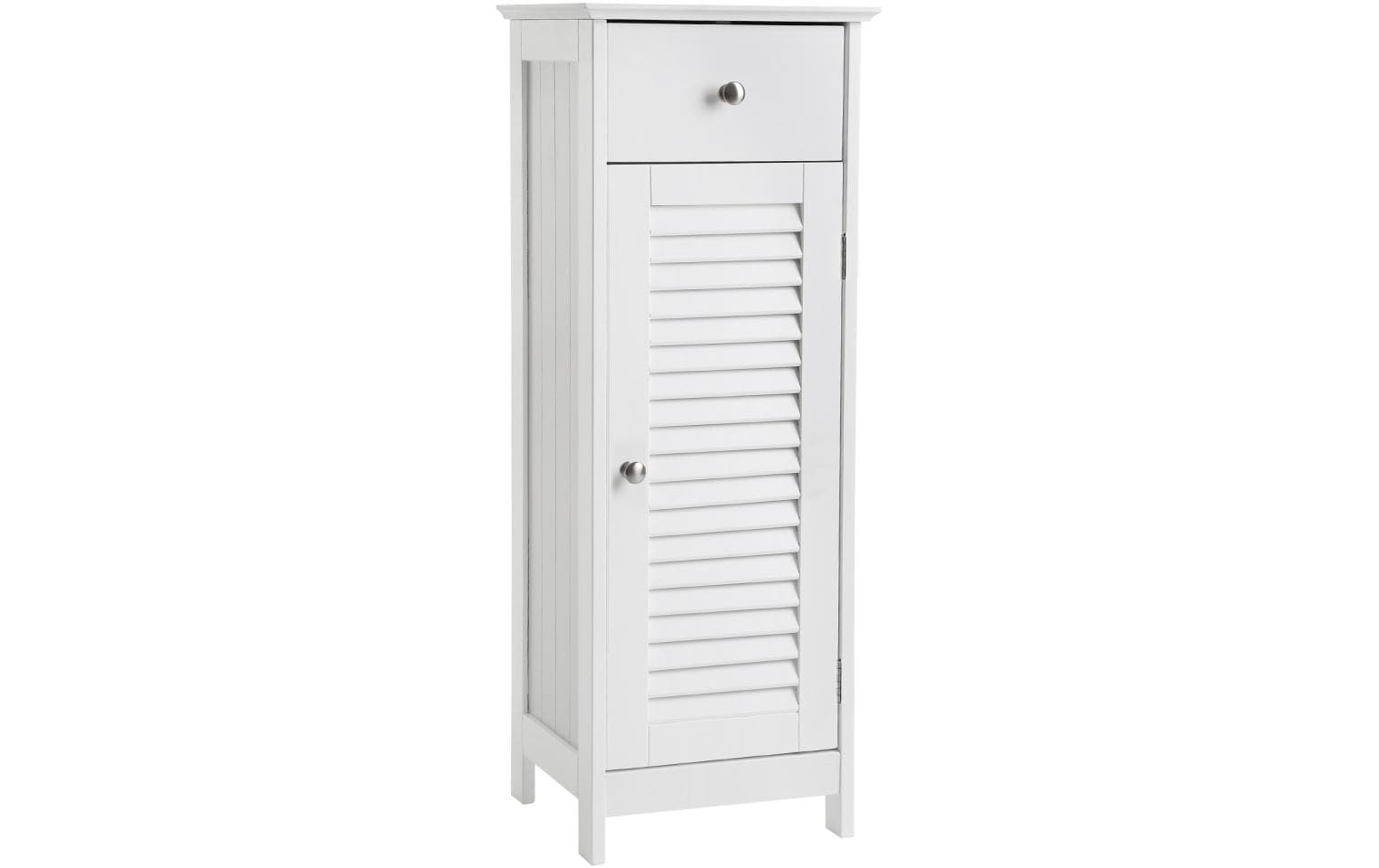 Badezimmerregal mit Tür 32 x 87 cm, WeissSchmaler Badschrank