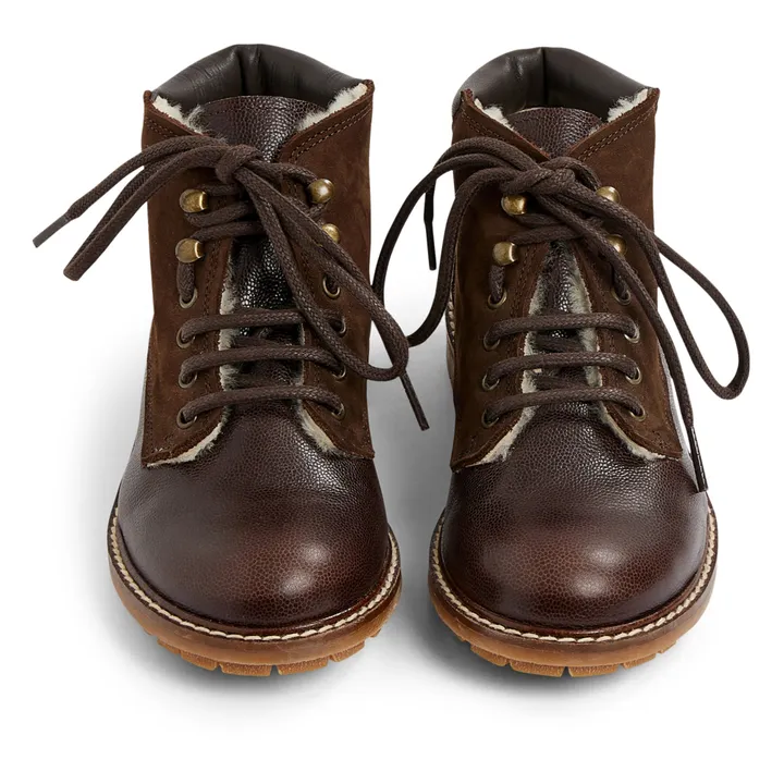 Bonpoint Boots à Lacets Cuir Danton | Chocolat