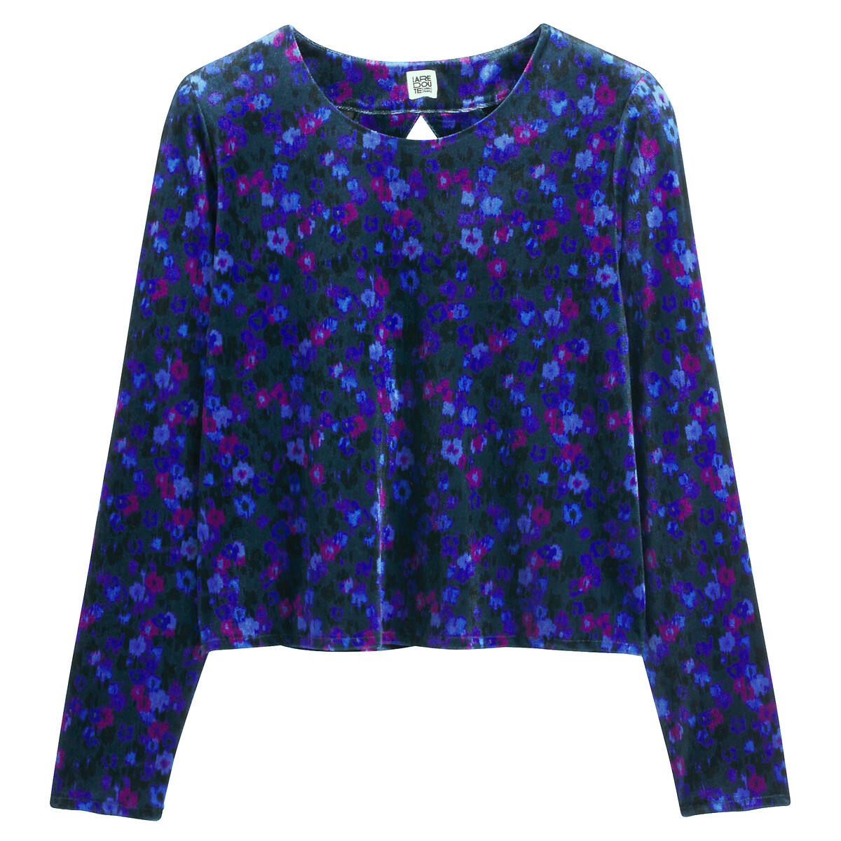 COLEÇÕES LA REDOUTE<br>Blusa com estampa floral, decote redondo e mangas compridas