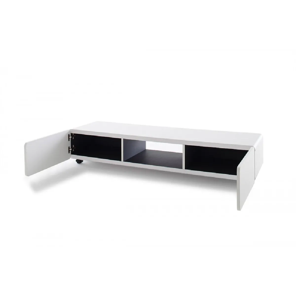 INSIDE 75 Meuble TV JUNAS - Blanc et Anthracite