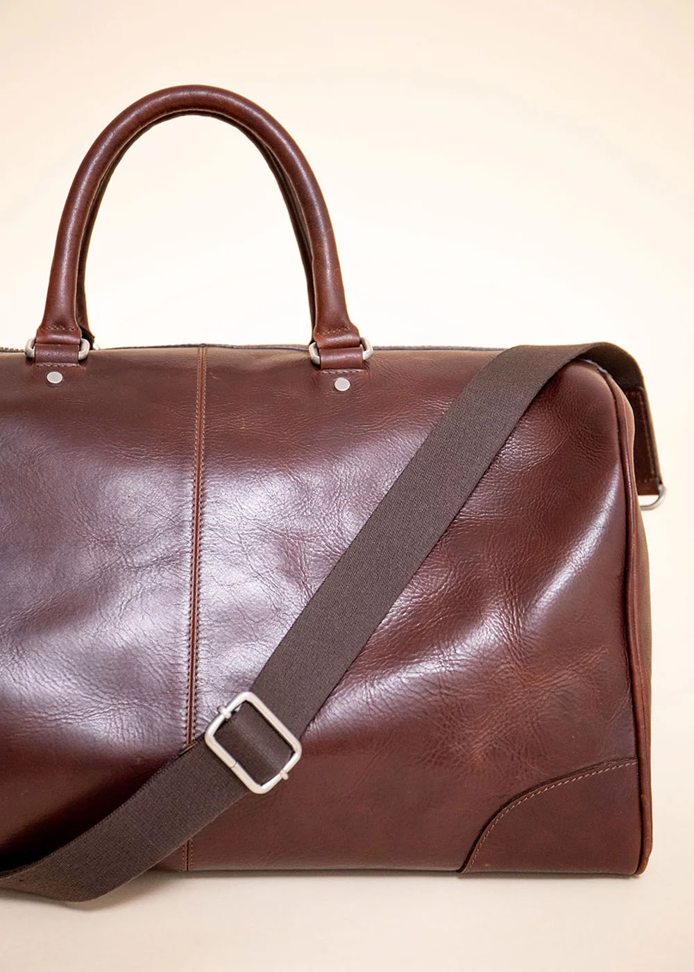 WEEKENDER WILSON DOUBLE ZIP CUIR MARRON
