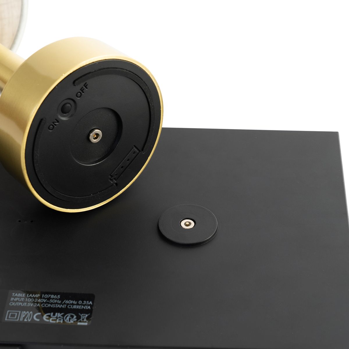 Set van 2 tafellampen goud met beige RGBW oplaadbaar - Elise