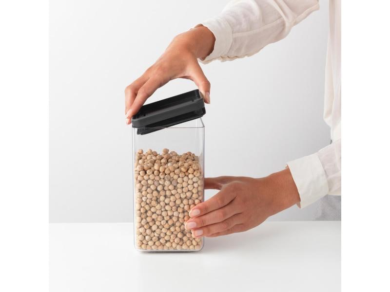 Brabantia Vorratsbehälter Tasty 1.6 l, Schwarz/Transparent Frischhaltebehälter