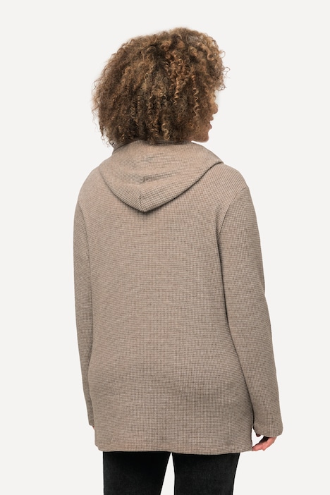 Hoodie, Waffelstruktur, Glitter, Kapuze, Langarm