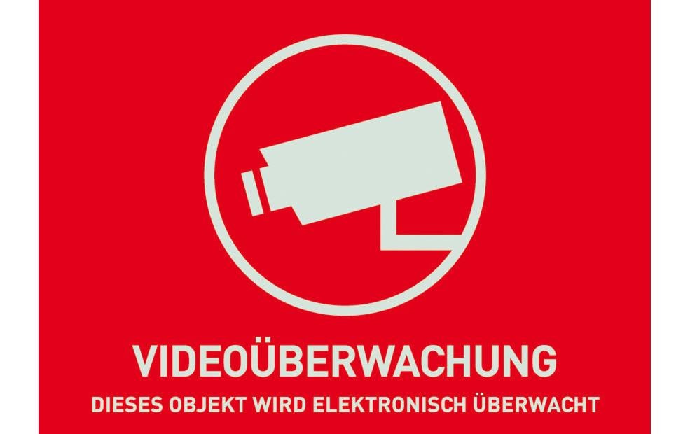 Videoüberwachung DE 1 Stück, 148 x 105 mmBeidseitig bedruckter Aufkleber