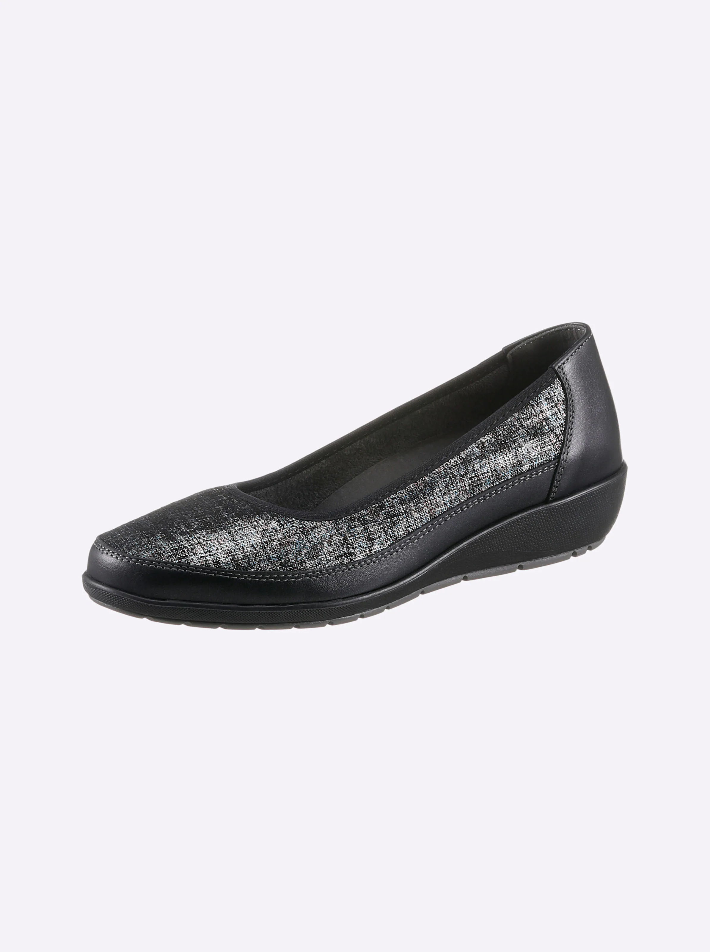 airsoft comfort+ Ballerina in schwarz-metallic