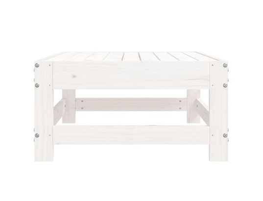 VIDAXL - Pouf Repose-pied de jardin blanc bois de pin massif