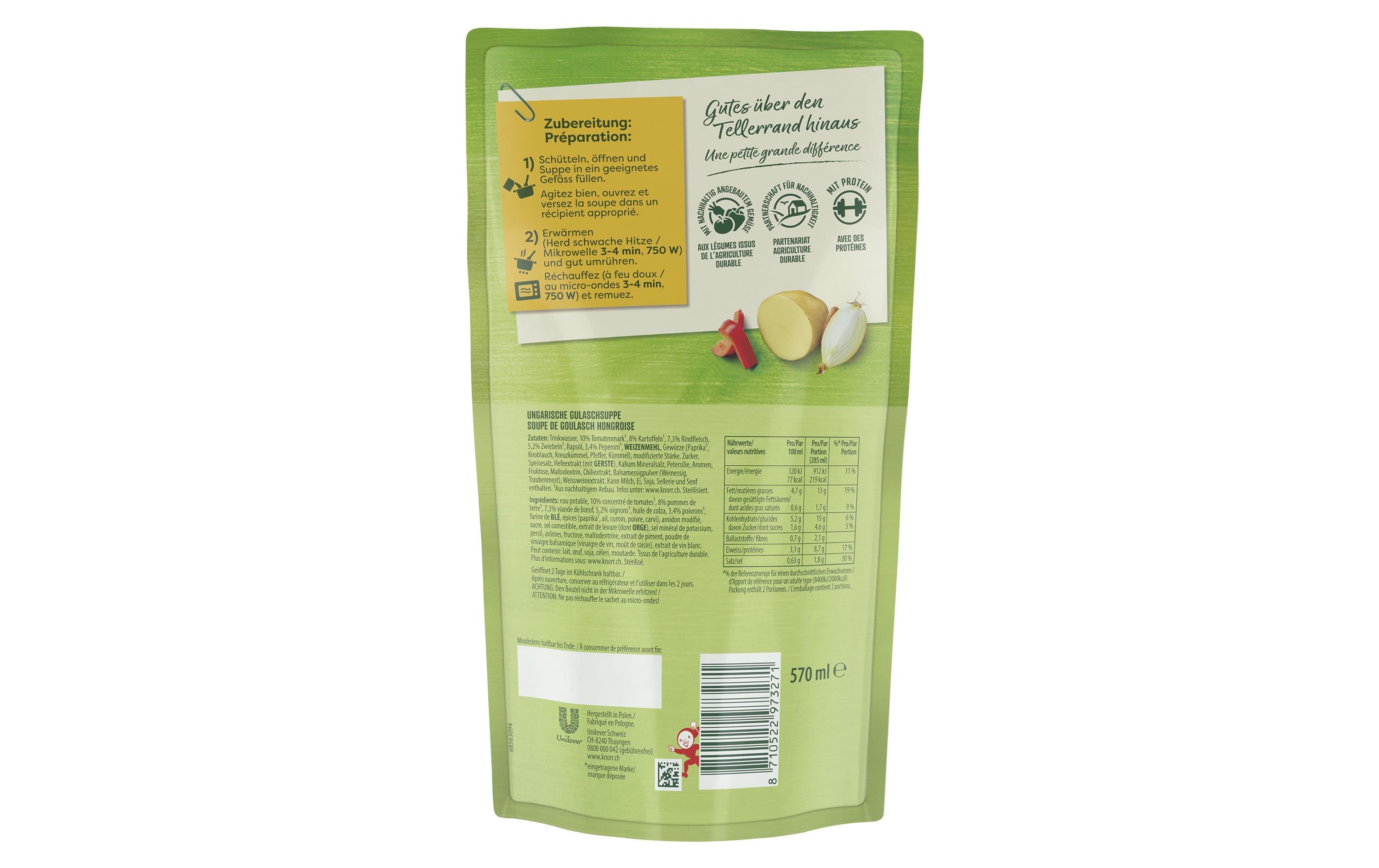 Ungarische Gulaschsuppe 570 mlInstantsuppe zum Aufwärmen